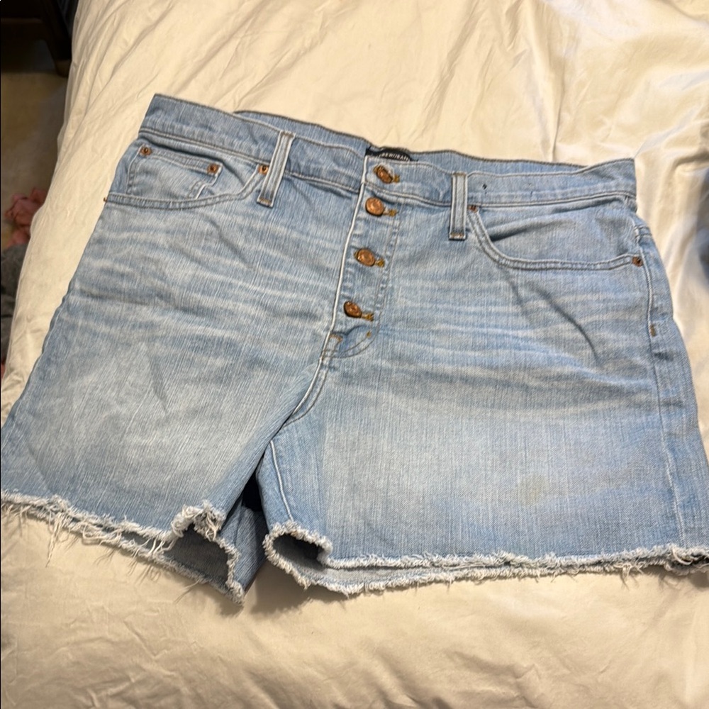 J. Crew Light Blue Jean Shorts with Frayed Hem